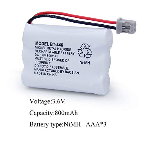Baobian BB04446 Bt-446 Bt446 Bt-1005 Replacement Battery Compatible With Uniden Cordless Phone Bbty0503001 Bt-1004 Ge-Tl26402 Bt-504 Cph-488B Handset Phone Rechargeable 3.6V 800Mah thumb #2