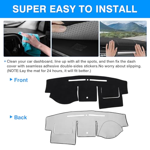 Image of Autorder Dashboard Cover Mat for 2006-2009 Ford Fusion /Mercury Milan Accessories Dash Cover Upgrade Flannel Dash Mat Sunshade Glare UV Rays Protector