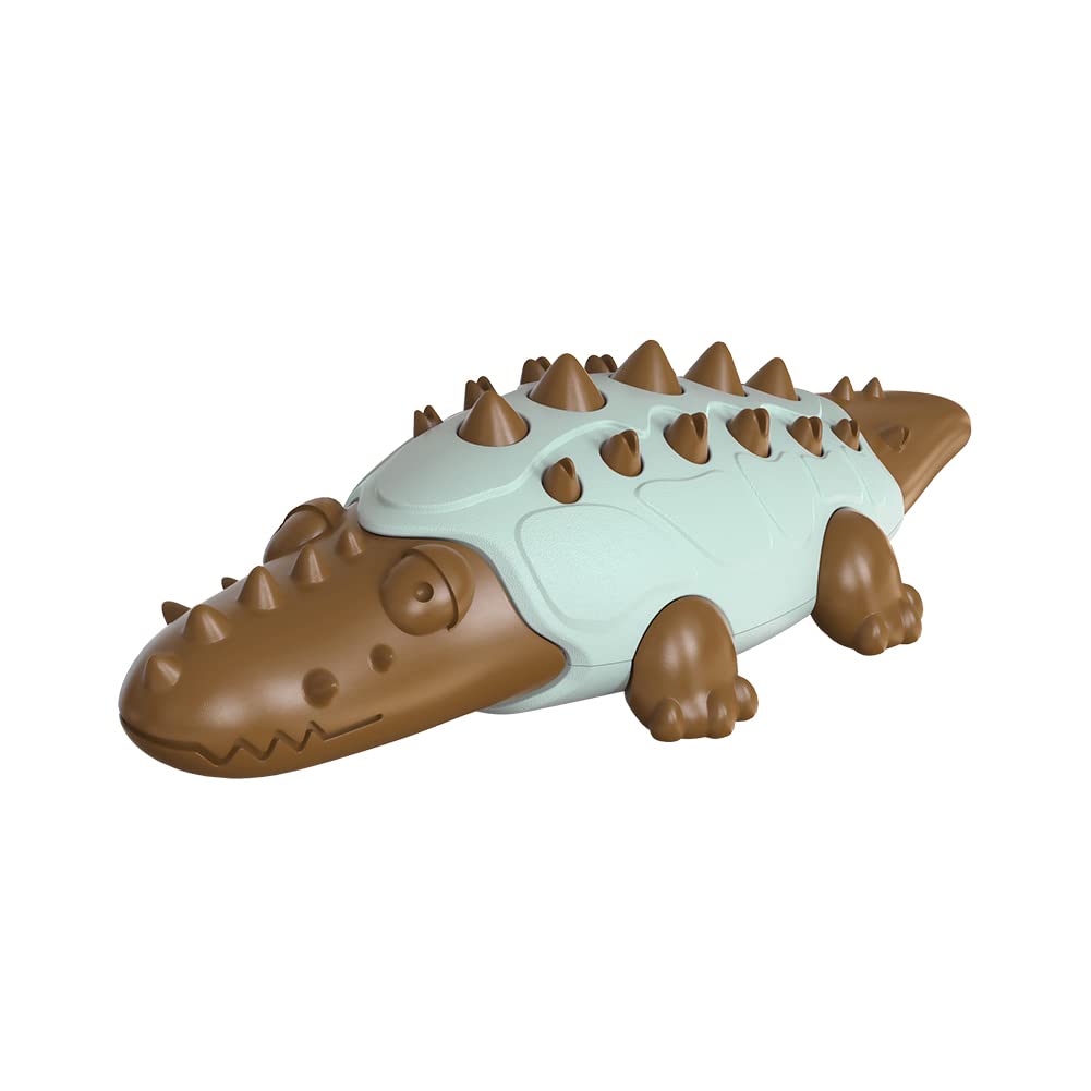 NALEINING Chew Toys for Dogs, Clean Teeth, Pet Teething Toys for Small, Medium and Large Dogs (Crocodile - Brown)