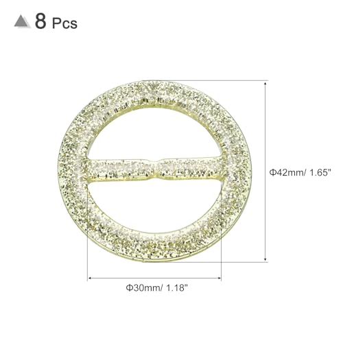 Image of uxcell Plastic Tee Shirt Clips, Round Bling Resin Scarf Ring Buckle, Fashion Tie Circle Clip