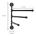 MyGift Wall Mounted Bathroom Towel Rack, Black Metal Industrial Pipe Design Swivel 3 Bar Towel Rack