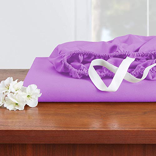 Image of YRM Bedding's Levender 600-TC Oraganic Cotton 4 Pcs King Size Bedsheet Fitted (72 inchx78 inch), Flat (102 inchx108 inch) and Pillow Cover (18 inchx28 inch) Feet for 4 inch and 8 inch Inch Mattress