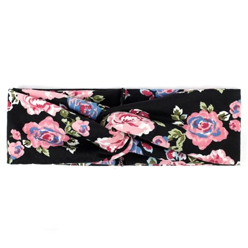 Diadema Mujer Diadema Elástica Ancha Con Estampado De Flores For Niñas, Diadema Cruzada Con Nudos, Accesorios Suaves For El Cabello(Color-60)