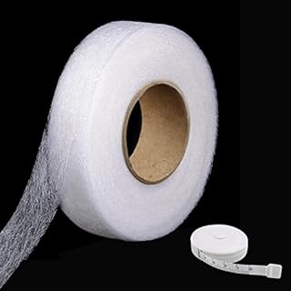 Lanjue 25mm Wonder Web Hemming Tape, 70 Yard Iron On Hemming Tape Adhesive Fabric Fusing Hemming Tape Wonderweb Tape for Trousers with Tape Measure for Jeans Hems Curtain