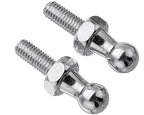 SAUTOP Ball Stud Bolt - 2Pcs 10mm M6 Pin Bolt End Fittings Thread Scraw for Gas Struts Ball Ended Bonnet