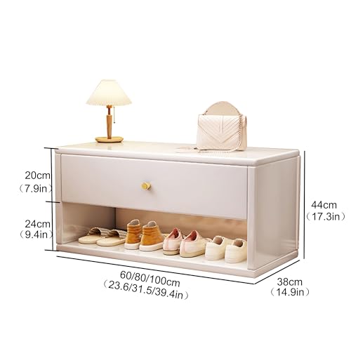Banc de rangement à chaussures blanc pour couloir et entrée