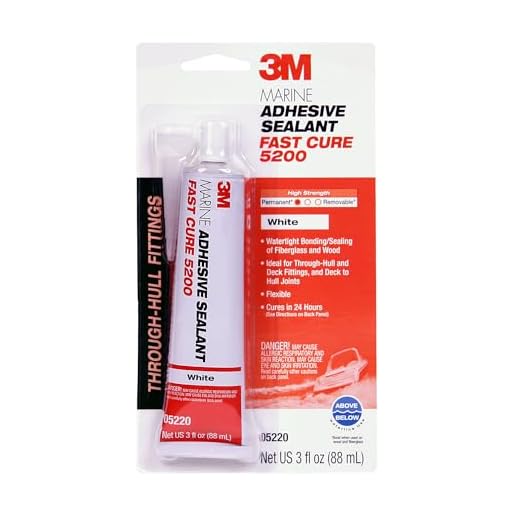 3M Marine Adhesive Sealant Fast Cure 5200 (05220) Permanent Bonding and Sealing for Boats and RVs Above and Below the Waterline Waterproof Repair, White, 3 fl oz Tube