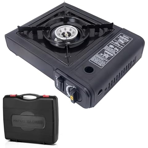 ShellKingdom Camping Stove Portable Outdoor Emergency Butane Stove Burner with Carrying Case For Camping, Picnics, Hiking, BBQ Cover