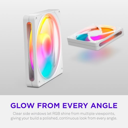 Image of NZXT F140 RGB - 140mm PWM RGB PC Case Fan, 8 LEDs - White | 140mm PWM RGB fan with vibrant 8-LED lighting and a fluid dynamic bearing. Quiet, long-lasting cooling.