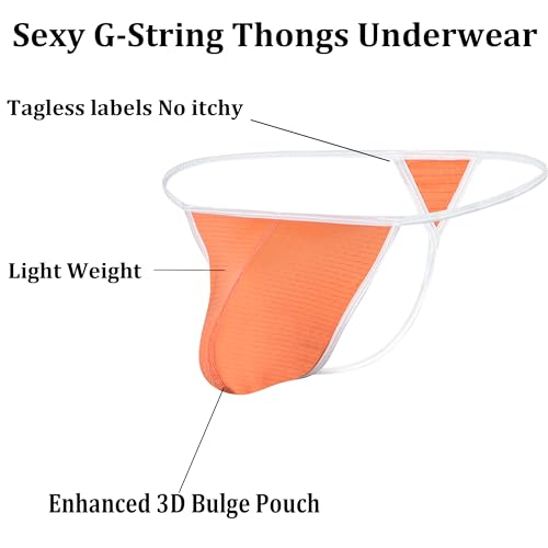 Mens Thongs Underwear Sexy Comfort G-string Breathable with Large Tension, Soft Bulge Enhancing, Size Fit2