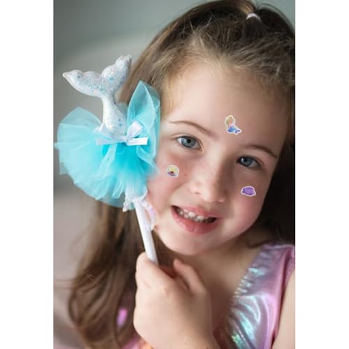 Image of Stick On Earrings - Girls 3D Unicorn Sticker Earrings Self-Adhesive Glitter Craft Gem Stickers (Mermaid)