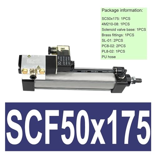 Vérin pneumatique Scf50x175 alésage 50 mm à électrovanne intégrée - 3