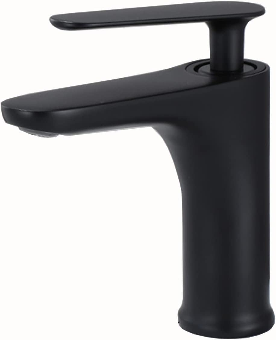 Mitigeur de lavabo noir en laiton avec commande unique pour un réglage précis de l'eau