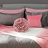 JWH Stereo Flower Throw Pillow Covers Aesthetic Decorative Floral Accent Pillow Cases Round Cushion Handmade Pillowcase for Bedroom Bed Couch Chair Car 12 Inch Dusty Pink