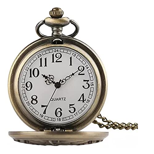 Image of AUGEN Premium Pocket Watch Metal Keychain Mecanical Design Retro Vintage for Gifting With Key Ring Anti-Rust (Pack Of 1)