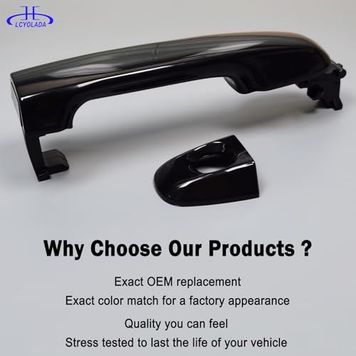 Image of Exterior Door Handle Front Left Driver Side Compatible with Toyota Camry 2012-2017, Black