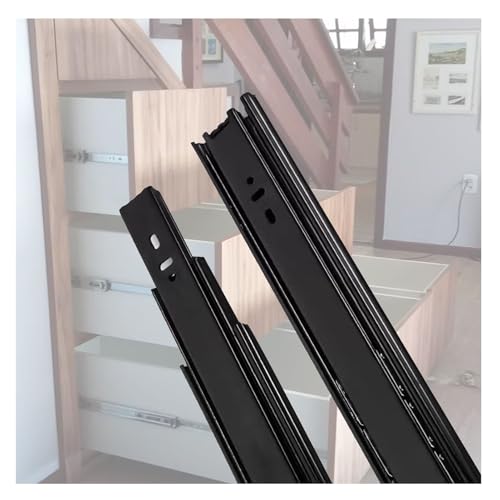 ZOCWJK 2 mm de grosor, material galvanizado resistente, deslizadores de escalera de montaje lateral de extensión completa, soporte de carga de 120 kg, silencioso, 1 par de rieles para armario