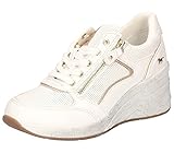 Absatzform: Keilabsatz MUSTANG Damen 1319-310 Schnürhalbschuh, cremeweiß, 40 EU