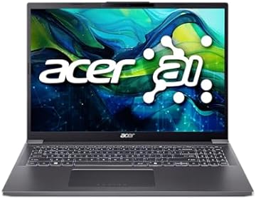 Aspire 16 AI Ready Laptop | 16" WUXGA 1920 x 1200 IPS Display | Intel Core Ultra 7 Processor 155U | Intel Graphics | 32GB LPDDR5X | 1TB Gen4 SSD | Wi-Fi 6E | Windows 11 Home | A16-71M-767Z