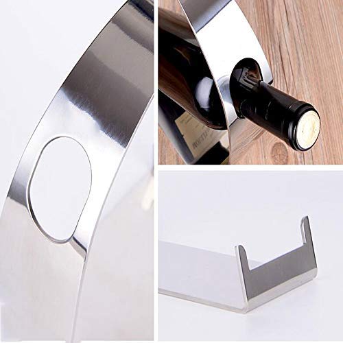 Soporte para botellas de vino de acero inoxidable plata miniatura 5