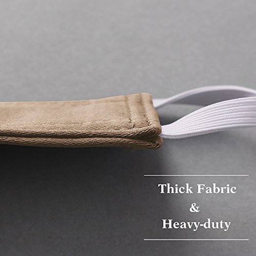 Image of PONY DANCE Baby Door Latch Cover Closer - Nursery Door Silencer with Strong Elastic Straps, Thick Solid Cushion for Noise Reduction, Prevents Slamming, 3 Pieces, 4W x 2L Inches, Mocha