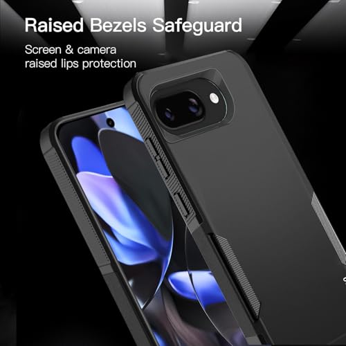 Image of KARWAN Shockproof Back Case Cover Compatible with Google 9A, Heavy Duty Case with 360 Degree Camera Protection, Dual Layer Rugged Bumper Protection Cover with Matte Finish (Black)