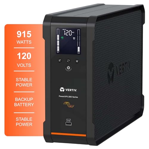 Image of Vertiv PowerUPS 200 Premium Line Interactive Series PSA6S-1500LVT, 1440VA /915W, Automatic Voltage Regulation, Pure Sinewave, Battery Backup, Superior Power Protection, 10 NEMA Outlets