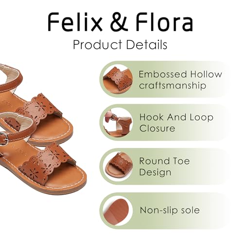 Image of Felix & Flora Toddler Girl Sandals - Little Girl Easter Dress Shoes Lightweight Open Toe Beach Holiday Flats