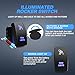 MICTUNING Blue ROCK LIGHTS Rocker Switch Kit- On/Off Blue LED Light 20A 12V (LS083501JL)