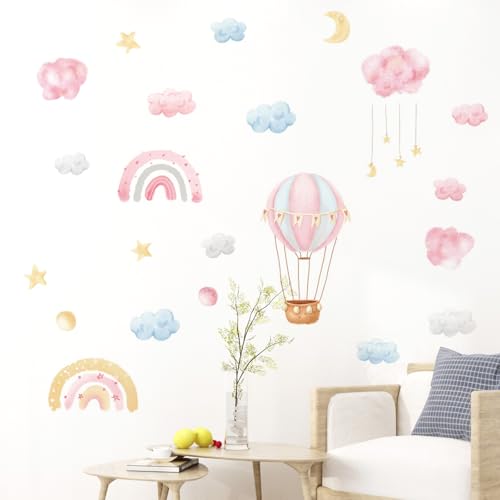 ZHERIKAH Stickers Muraux, Autocollant Mural, Stickers Arc en Ciel, Muraux Auto-adhésives, Autocollants Décoller et Bâton, pour Décoration Murale, Chambre...