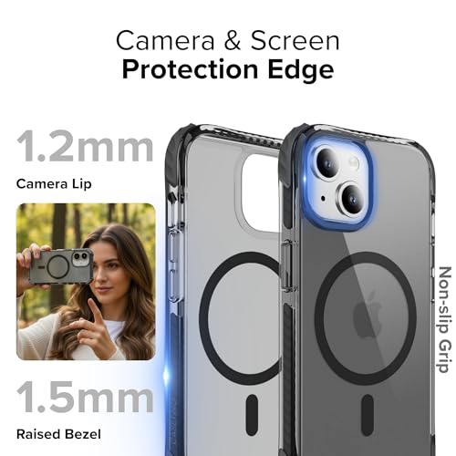 Image of Ultra Impact Case for iPhone 15 (Midnight Black) | Military-Grade 12.1ft Drop Protection | MagSafe Charging Compatible
