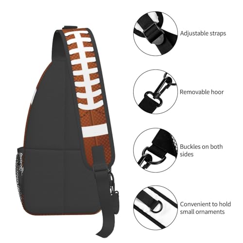 Football Print Crossbody Sling Bags for Women Men American Football Rugby Ball Pattern Travel Sling Backpack Casual Shoulder Bag Sports Ball Team Popular Art Gym Sports Hiking Daypack4