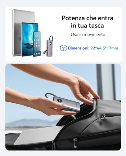 USB C Hub, Dock USB 6 IN 1 con 4K HDMI, PD 100W, Porte Dati 3*USB A, Porte Dati di Tipo C, Adattatore Multiporta Tipo C Compatibile con iPhone 16, MacBook, Surface, iPad Pro/Air - Hub USB - Immagine 6