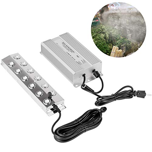 Happybuy Mist Maker 12 Head Ultrasonic Mist Fogger with Waterproof Power Supply Ultrasonic Fogger Humidifier Stainless Steel Pond Mister Fogger 7kg/h Ultrasonic Mist Humidifier for Gardening and Pond - Thumbnail 6