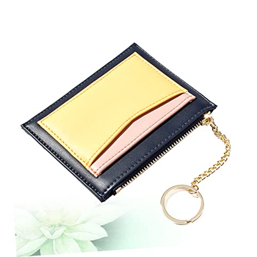 Zipper Coin Purse Fashion Blocking Wallet Small Lightweight Pu Leather Compartment Dark Blue4