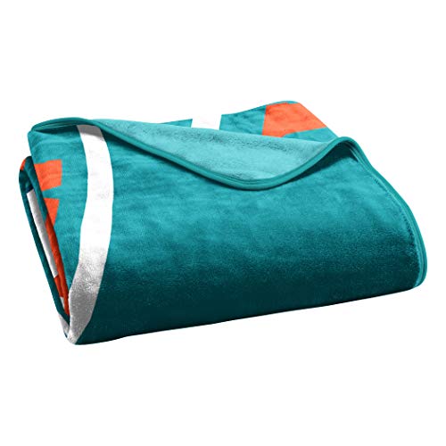 Northwest Nfl Miami Dolphins Unisex-Adult Raschel Throw Blanket, 60" X 80", Slant #TOP2