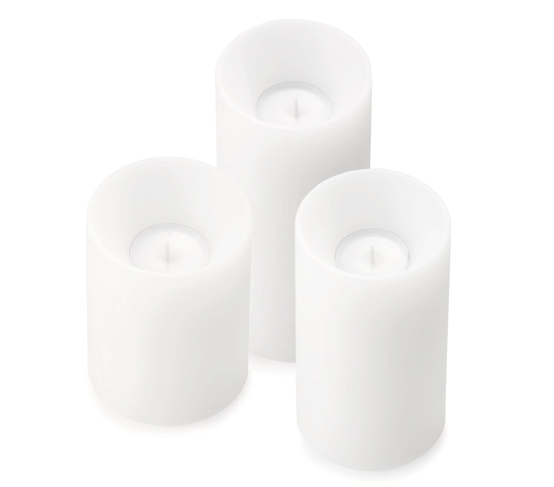 EDZARD Candela permanente Cornelius Deep (altezza 18 cm, diametro 8 cm) bianco, incavo profondo, utilizzabile su entrambi i lati per candeline standard e candeline più alte con involucro in plastica