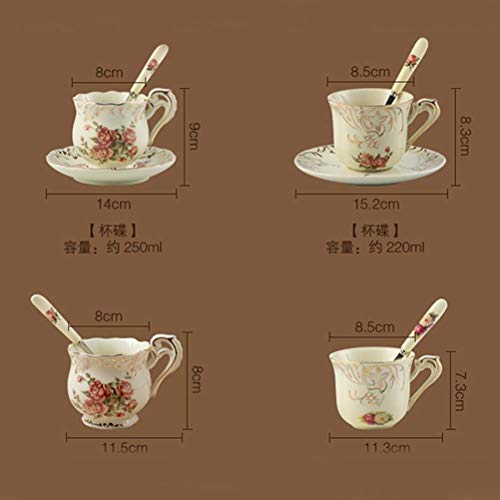 SXLCKJ Juego de té de Flores de cerámica, Base calefactora de Velas Creativas, Taza de café Continental Resistente al… - Imagen 8