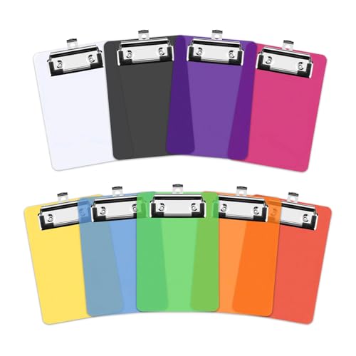 9 Colors Small Clipboards, 4 x 6 Inch Colored Plastic