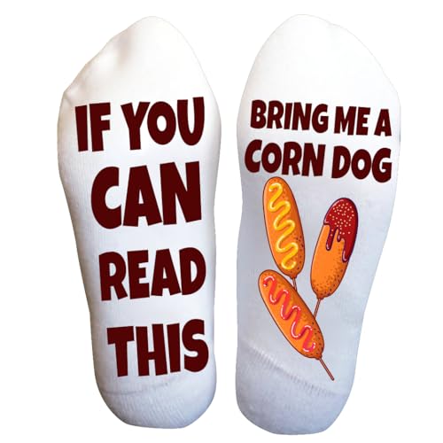 Corn Dog Socks – If You Can Read This - Funny Funky Food Lover Gift for Men Women Teens