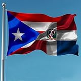 Puerto Rican Puerto Rico And Dominican Republic Flag 3x5 Ft Double-Sided Printed Indoor/Outdoor Flag Polyester Fabric Decorative Banner With 2 Brass Grommets 3x5 Foot National Flags For Outside