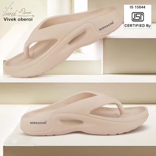 Image of BERSACHE Lightweight Stylish Flip Flop with Sole for Men (Grey)