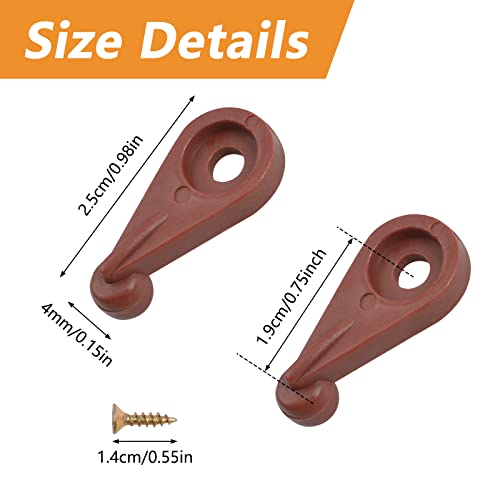 MOROBOR 50 PCS Glass Retainer Clips Kit, 4 mm Glass Clip Glass Cabinet Clips with Screws for Fixing Glass Cabinet Doors (Reddish Brown) - Image 2