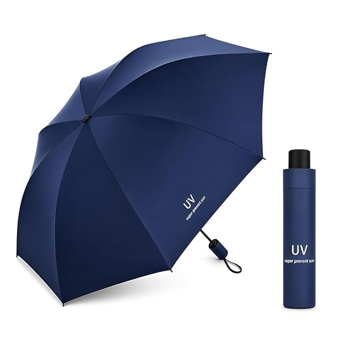 UV Protection Folding Umbrella for Sun and Rain with Auto Open Close Button, 3 Fold Compact Travel Umbrella, Wind Resistant Frame, Lightweight Portable Canopy for Men Women Kids-image-19