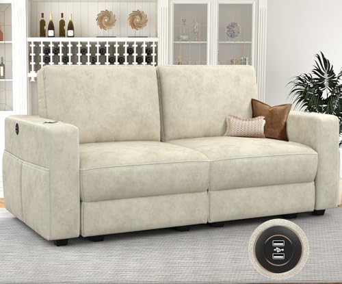 Image of Aotumm Ciort 2 Seater Sofa with Storage,Deep Seat for Home(Cream White)