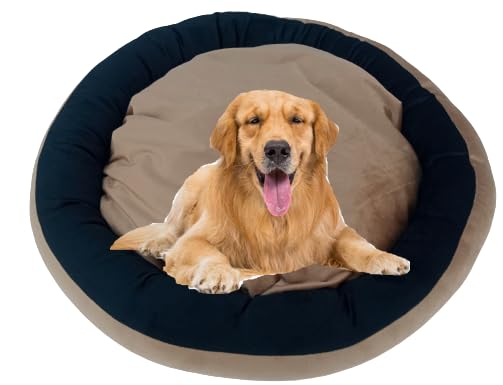YUCKY Luxurious and Durable Velvet Touch Filled Soft Dual Round Dog Bed Extra Large Blue and Grey Smooth (B0CN5RHSW8) Amazon Price History, Amazon Price Tracker
