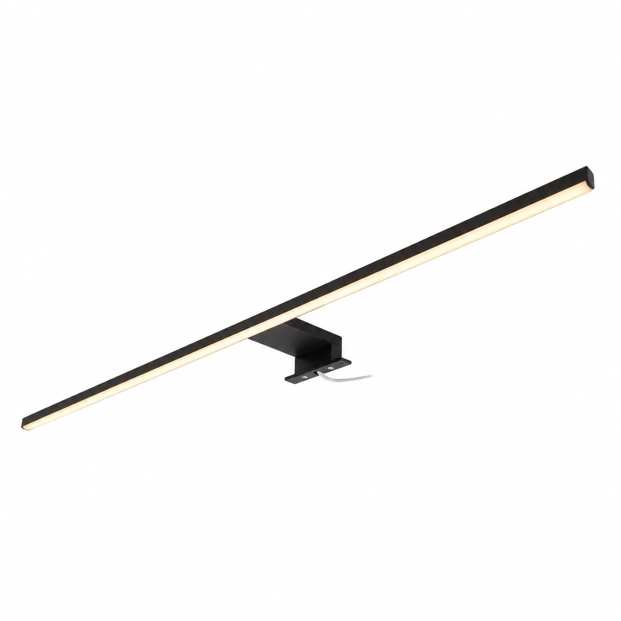 Kalb Running Light lampa łazienkowa LED, 80 cm, IP44, oświetlenie lustra z efektem strumienia świetlnego, 230 V, lampa łazienkowa na ścianę lub szafkę z lustrem, czarna/chrom, 3000 K/4000 K (czarna
