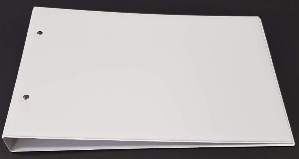 10x Ringbuch A4 Weiß Querformat Ordner mit Sichttasche | 10er Set A4 Ordner in Weiß Querformat mit Drahtniederhalter & transparenter Einschubtasche auf der Vorderseite.