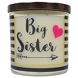 Big Sister With Arrow Candle - Natural Soy Candle, 12 oz Glass Soy Candle, Sister Christmas Gift, Scented Candles Handmade, Sister Gifts