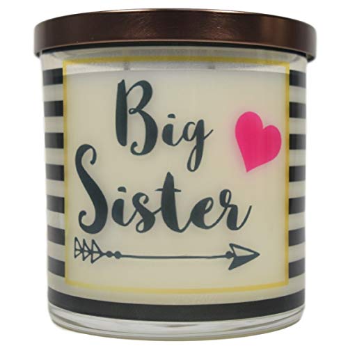 Big Sister With Arrow Candle - Natural Soy Candle, 12 oz Glass Soy Candle, Sister Christmas Gift, Scented Candles Handmade, Sister Gifts